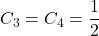 \displaystyle C_3 = C_4 = \frac12