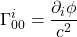 \displaystyle \Gamma^{i}_{00} &= \frac{\partial_i \phi}{c^2}