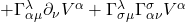 + \Gamma^{\lambda}_{\alpha \mu} \partial_{\nu} V^{\alpha} + \Gamma^{\lambda}_{\sigma \mu} \Gamma^{\sigma}_{\alpha \nu} V^{\alpha}