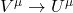 V^{\mu} \rightarrow U^{\mu}