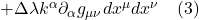 + \Delta \lambda k^{\alpha} \partial_{\alpha} g_{\mu \nu} dx^{\mu} dx^{\nu} \quad \text{(3)}