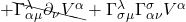 + \bcancel{\Gamma^{\lambda}_{\alpha \mu} \partial_{\nu} V^{\alpha}} + \Gamma^{\lambda}_{\sigma \mu} \Gamma^{\sigma}_{\alpha \nu} V^{\alpha}