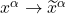 x^\alpha \rightarrow \widetilde{x}^\alpha