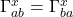 \Gamma^{x}_{a b} = \Gamma^{x}_{b a}