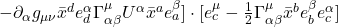 - \partial_{\alpha}g_{\mu \nu} \bar{x}^d e^{\alpha}_d \Gamma^{\mu}_{\alpha \beta} U^{\alpha} \bar{x}^a e^{\beta}_{a}]\cdot [e^{\mu}_c - \frac12\Gamma^{\mu}_{\alpha \beta} \bar{x}^b e^{\beta}_b e^{\alpha}_c]