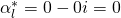 \alpha_l^*=0-0i=0