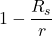 \displaystyle 1-\frac{R_s}{r}