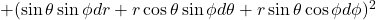 +(\sin\theta\sin\phi dr + r\cos\theta\sin\phi d\theta + r\sin\theta\cos\phi d\phi)^2