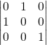 \begin{vmatrix}0&1&0\\1&0&0\\0&0&1\end{vmatrix}