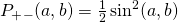 P_+_-(a,b)=\frac12\sin^2(a,b)