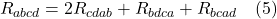 \[  R_{abcd} =  2R_{cdab}  + R_{bdca} + R_{bcad}  \quad \text{(5)} \]