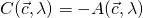 C(\vec{c},\lambda)=-A(\vec{c},\lambda)