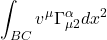 \displaystyle \int_{B C} v^{\mu} \Gamma_{\mu 2}^{\alpha} d x^{2}
