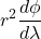 \displaystyle r^2 \frac{d\phi}{d\lambda}