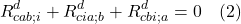 \[ R^d_{cab;i} +  R^d_{cia;b} +  R^d_{cbi;a} = 0  \quad \text{(2)} \]