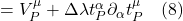 =V^{\mu}_P + \Delta \lambda t^{\alpha}_P \partial_{\alpha} t^{\mu}_P \quad \text{(8)}