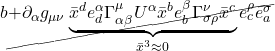 b\cancel{+ \partial_{\alpha}g_{\mu \nu}\underbrace{\bar{x}^d e^{\alpha}_d \Gamma^{\mu}_{\alpha \beta}U^{\alpha}\bar{x}^b e^{\beta}_b \Gamma^{\nu}_{\sigma \rho}\bar{x}^c}_{\bar{x}^3 \approx 0} e^{\rho}_c e^{\sigma}_a}