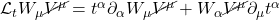 \mathcal{L}_t  W_{\mu} \cancel{V^{\mu}}  = t^{\alpha} \partial_{\alpha} W_{\mu} \cancel{V^{\mu}} + W_{\alpha} \cancel{V^{\mu}} \partial_{\mu} t^{\alpha}
