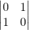 \begin{vmatrix} 0 & 1 \\ 1 & 0 \end{vmatrix}