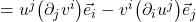 =u^j \bigl( \partial_j v^i\bigr)\vec{e}_i - v^i \bigl( \partial_i u^j\bigr)\vec{e}_j