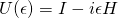 \begin{equation*}U(\epsilon)=I-i\epsilon H\end{equation*}