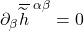\partial_{\beta}  \overline{\widetilde{h}}^{\,\,\alpha \beta} = 0