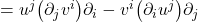 =u^j \bigl( \partial_j v^i\bigr)\partial_i - v^i \bigl( \partial_i u^j\bigr)\partial_j