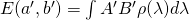 E(a^\prime,b^\prime)=\int{A^\prime}{B^\prime}\rho(\lambda)d\lambda