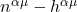 n^{\alpha \mu} - h^{\alpha \mu}