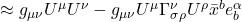 \approx g_{\mu \nu}U^{\mu}U^{\nu} - g_{\mu \nu} U^{\mu} \Gamma^{\nu}_{\sigma \rho} U^{\rho} \bar{x}^b e^{\alpha}_b