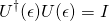 \begin{equation*}U^\dag(\epsilon)U(\epsilon)=I\end{equation*}